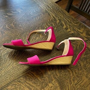 Alex Marie pink suede wedge sandals
